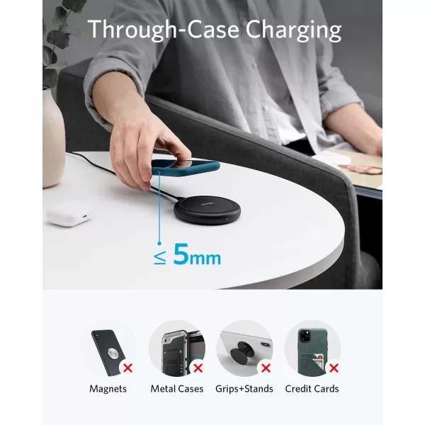 Anker Wireless Charger with Power Adapter PowerWave II Pad QiCertified 15W Max Fast Wireless Charging Pad for iPhone 1414 Pro14 Pro Max1313 Pro Max Galaxy S10 S9 S8 Note 10 Note 9 ampamp More