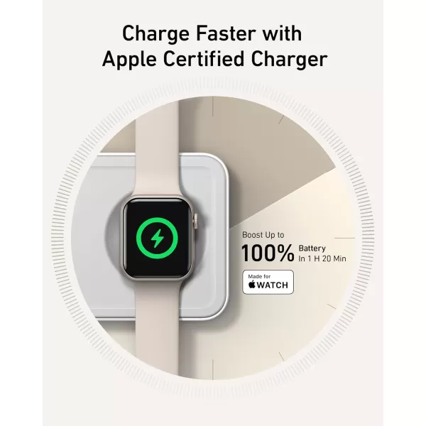 Anker iPhone 16 Foldable 3in1 Wireless Charging Station Qi2 Certified 15W UltraFast MagSafeCompatible Wireless Charger for iPhone 1514 Series AirPods Apple Watch USBC Charger IncludedWhite