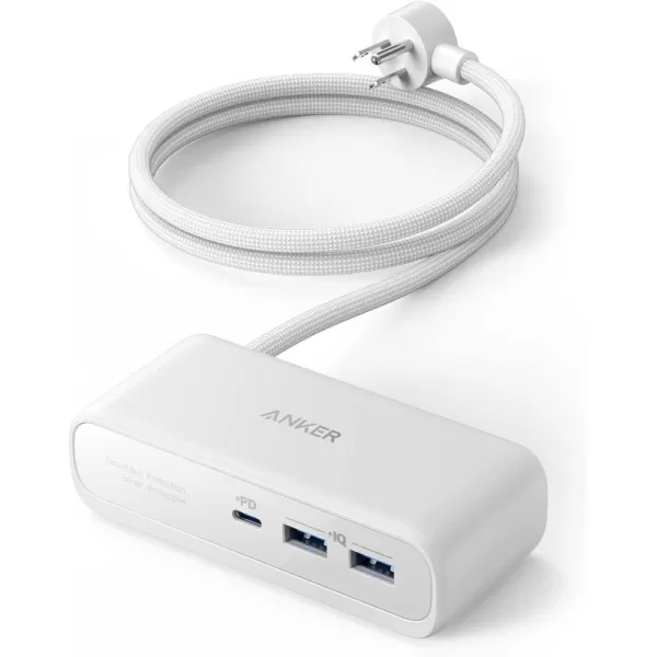 Anker 521 Power Strip  Charging Station with 3 Outlets 30W USB C Charger for iPhone 1413 5 ft Extension Cord Power Delivery for HighSpeed Charging for Home Office Dorm Room TravelCeramic White