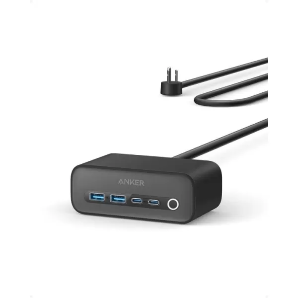 Anker 525 Charging Station 7in1 USB C Power Strip for iphone1314 5ft Extension Cord with 3AC2USB A2USB CMax 65W Power Delivery Desktop Accessory for MacBook Pro Home Office Phantom BlackBlack