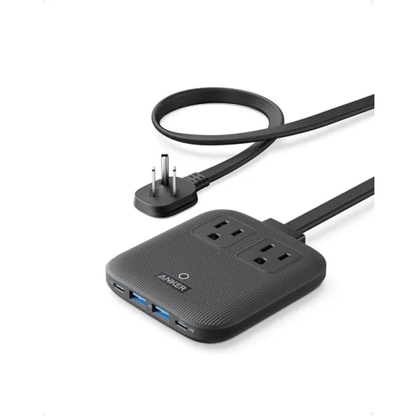 Anker Nano Charging Station67W Max 6in1 USB C Power Strip for iPhone 1514 and MacBook with Flat Plug and 5ft Thin Undetachable Extension Cord2 AC2 USB A2 USB C for HomeampampOfficeBlack StoneBlack Stone