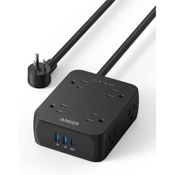 Anker Power Strip with USB Ports5FtSurge Protector2000J8 Widely Outlet Extender with 2 USB A Ports and 1 USB C PortWorks WhiteBlack