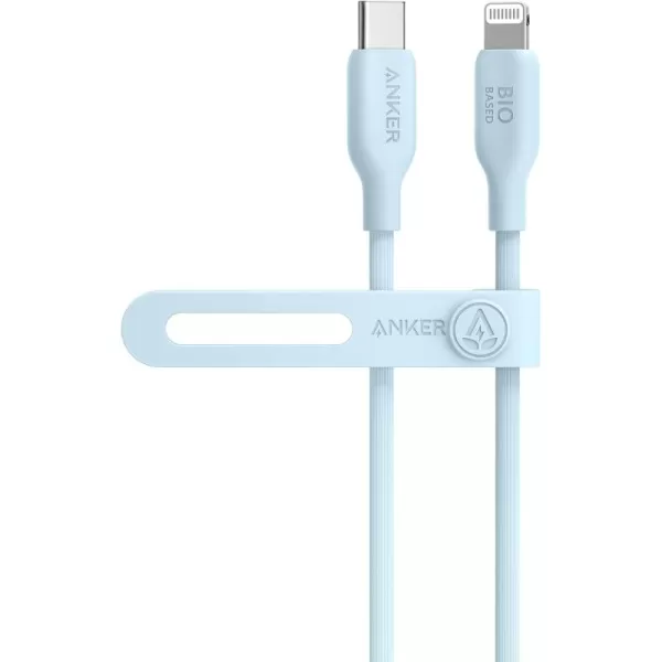 Anker USBC to Lightning Cable 541 Cable Aurora White 6ft MFi Certified BioBased Fast Charging for iPhone 14 14pro Max 13 Pro 12 11 X XS XR 8 Plus Charger Not IncludedBlue