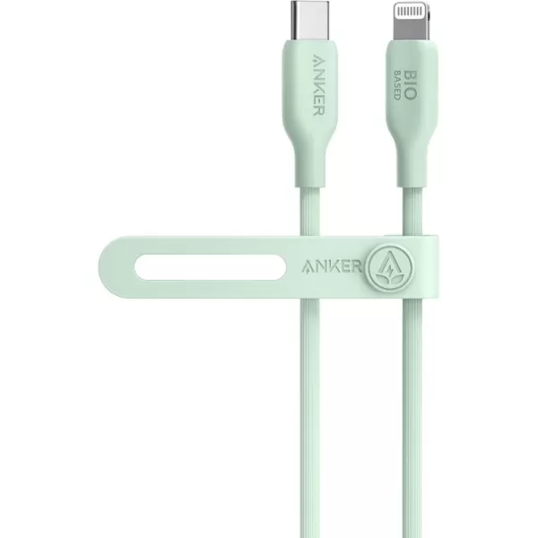 Anker USBC to Lightning Cable 541 Cable Aurora White 6ft MFi Certified BioBased Fast Charging for iPhone 14 14pro Max 13 Pro 12 11 X XS XR 8 Plus Charger Not IncludedGreen