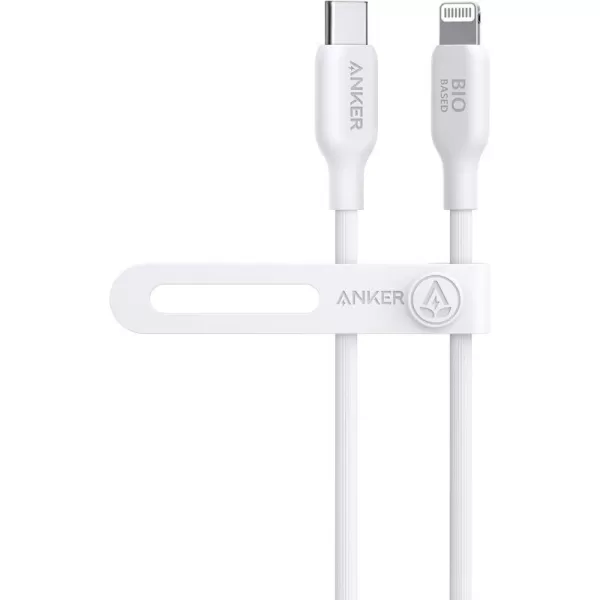 Anker USBC to Lightning Cable 541 Cable Aurora White 6ft MFi Certified BioBased Fast Charging for iPhone 14 14pro Max 13 Pro 12 11 X XS XR 8 Plus Charger Not IncludedWhite