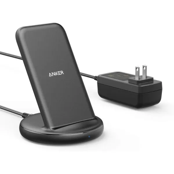 Anker Wireless Charger with Power Adapter PowerWave II Stand QiCertified 15W Max for iPhone 161514 Series Galaxy S10S9 Note10Note9 and More