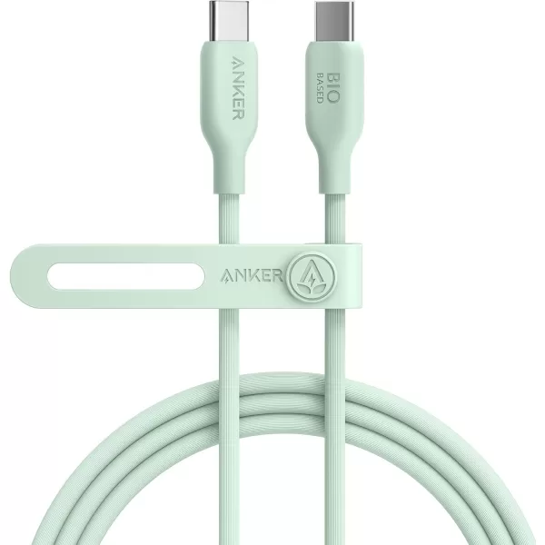 Anker 543 USB C to USB C Cable 240W 6ft USB 20 BioBased Charging Cable for MacBook Pro 2020 iPad Pro 2020 iPad Air 4 Samsung Galaxy Samsung Galaxy S23S23 UltraS22 Ultra Phantom BlackNatural Green