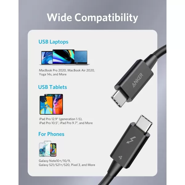 Anker USB C Cable23FT Thunderbolt 4 USB C to USB C Certified Cable 8K Display40Gbps100W Charging Cord for iPhone 16 Monitor Connection and More23ft