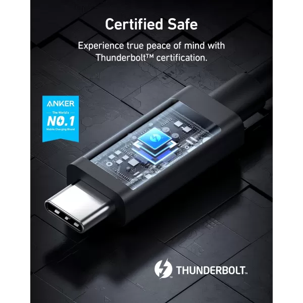 Anker USB C Cable23FT Thunderbolt 4 USB C to USB C Certified Cable 8K Display40Gbps100W Charging Cord for iPhone 16 Monitor Connection and More6ft