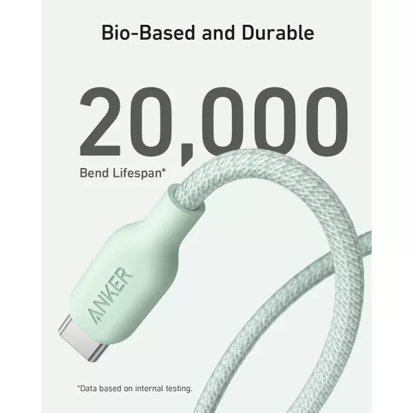 Anker USBC to Lightning Cable 541 BioBraided Cable Natural Green 6ft MFi Certified Fast Charging Cable for iPhone 14 Plus 14 14 Pro Max 13 13 Pro 12 11 X XS XR Charger Not IncludedGreen