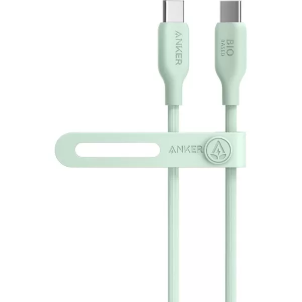 Anker 543 USB C to USB C Cable 240W 6ft USB 20 BioBased Charging Cable for MacBook Pro 2020 iPad Pro 2020 iPad Air 4 Samsung Galaxy Samsung Galaxy S23S23 UltraS22 Ultra Phantom BlackNatural Green