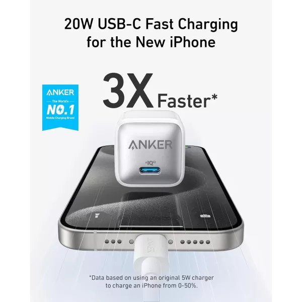 imageUSB C Charger Block 20W Anker 511 Charger Nano Pro PIQ 30 Compact Fast Charger for iPhone 1616 Plus16 Pro16 Pro Max 151413 Series Galaxy Pixel 43 iPad Cable Not IncludedArctic White