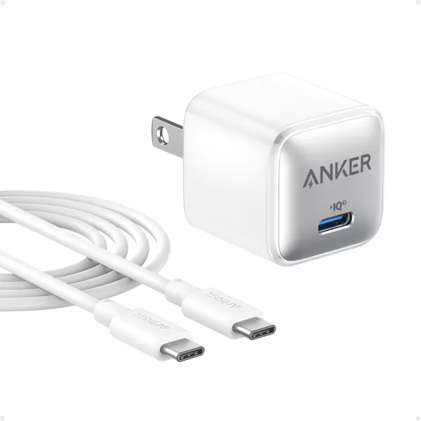 imageUSB C Charger Block 20W Anker 511 Charger Nano Pro PIQ 30 Compact Fast Charger for iPhone 1616 Plus16 Pro16 Pro Max 151413 Series Galaxy Pixel 43 iPad Cable Not IncludedArctic White