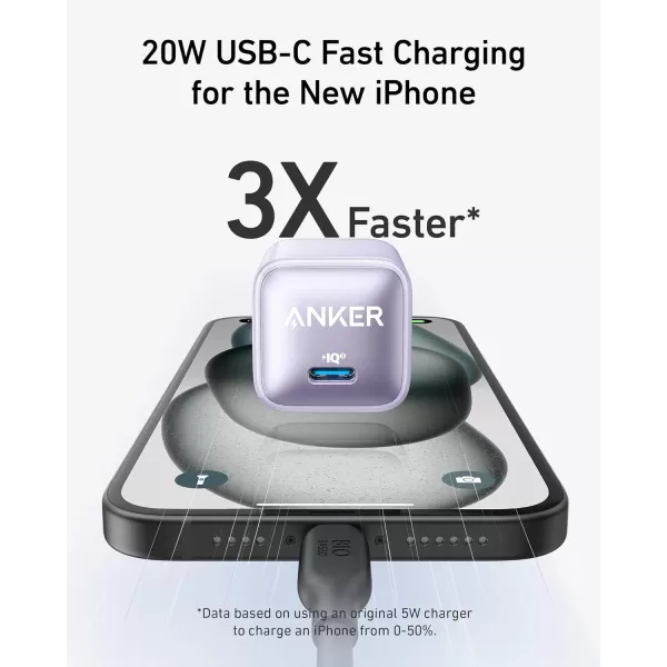 imageUSB C Charger Block 20W Anker 511 Charger Nano Pro PIQ 30 Compact Fast Charger for iPhone 1616 Plus16 Pro16 Pro Max 151413 Series Galaxy Pixel 43 iPad Cable Not IncludedCool Lavender