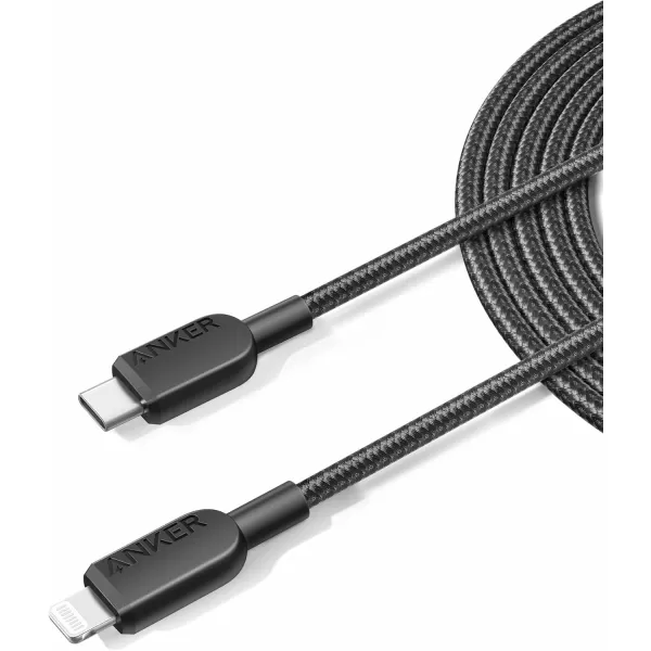 imageAnker Cable 2pack 6ft Braided 310 USB C to Lightning Cable MFi Certified Charging Cord for iPhone 1414Plus14Pro Max1313 Pro USB 20 BlackBlack