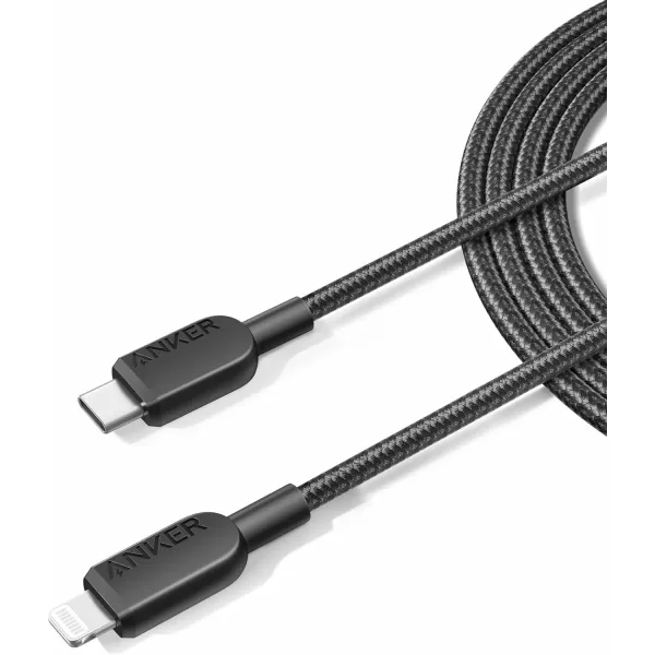 imageAnker Cable 2pack 6ft Braided 310 USB C to Lightning Cable MFi Certified Charging Cord for iPhone 1414Plus14Pro Max1313 Pro USB 20 BlackBlack