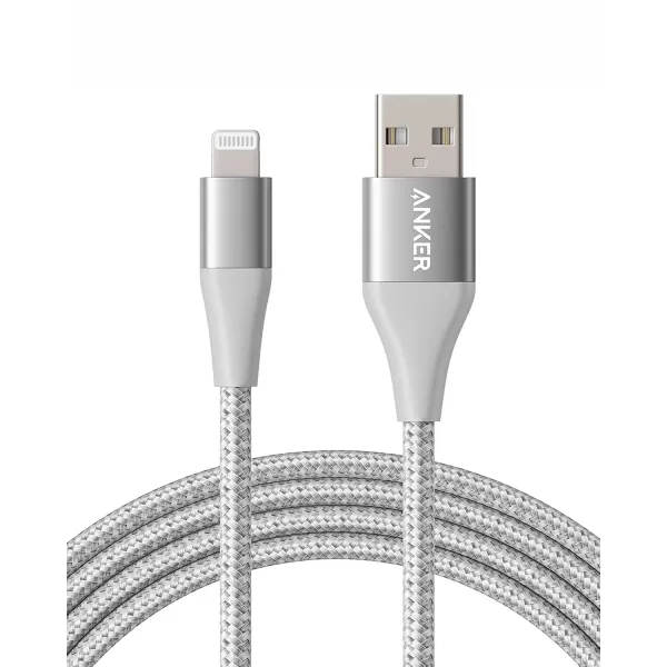 imageAnker Powerline II Lightning Cable 10ft  3m MFi Certified for Flawless Compatibility with iPhone XsXS MaxXRiPhone X  88 Plus  77 Plus  66 Plus  5  5S and MoreSilver