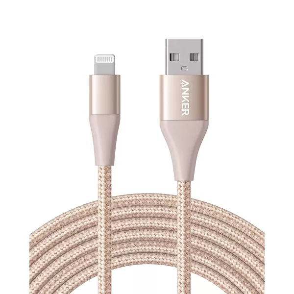 imageAnker Powerline II Lightning Cable 10ft  3m MFi Certified for Flawless Compatibility with iPhone XsXS MaxXRiPhone X  88 Plus  77 Plus  66 Plus  5  5S and MoreGold