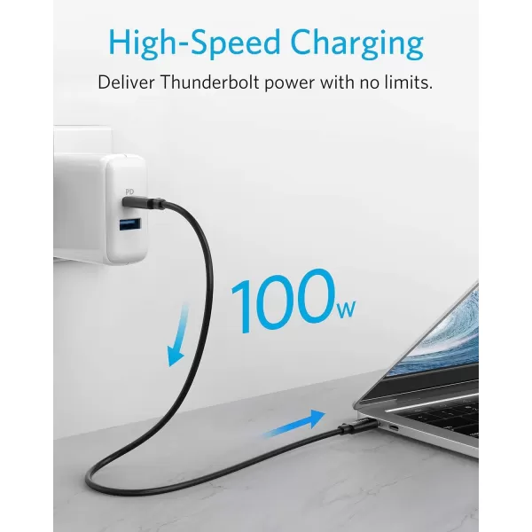 imageAnker USB C Cable Thunderbolt 30 100W Charging Supports 5K Display and 40 Gbps Data Transfer for iPhone 15 MacBook iPad Samsung Galaxy S23 and More16ft