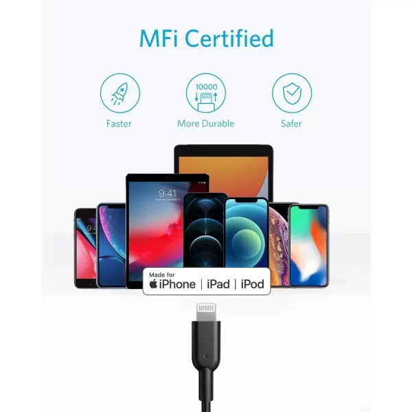 imageAnker USB C to Lightning Cable 6ft MFi Certified Powerline II for iPhone 14 14 Pro iPhone 13 13 Pro 12 Pro Max 12 11 X XS XR AirPods Pro Supports Power Delivery Charger Not Included WhiteBlack