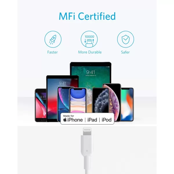 imageAnker USB C to Lightning Cable 6ft MFi Certified Powerline II for iPhone 14 14 Pro iPhone 13 13 Pro 12 Pro Max 12 11 X XS XR AirPods Pro Supports Power Delivery Charger Not Included Whitewhite