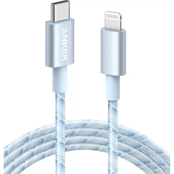 imageAnker iPhone Fast Charging Cable  6ft Nylon USBC to Lightning Cord MFi Certified for iPhone 131211X8 AirPods Pro Durable for Daily Use Ideal for TravelBlue