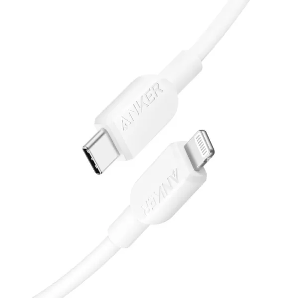 imageAnker 310 USB C to Lightning Cable 2pack 6ft White MFi Certified Fast Charging Cable for iPhone 14 Plus 14 14 Pro Max 13 13 Pro 12 11 Charger Not IncludedWhite