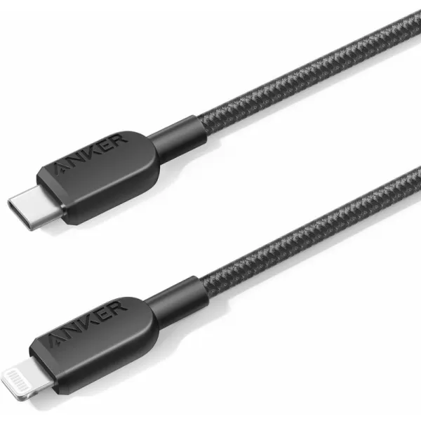 imageAnker Cable 2pack 6ft Braided 310 USB C to Lightning Cable MFi Certified Charging Cord for iPhone 1414Plus14Pro Max1313 Pro USB 20 BlackBlack