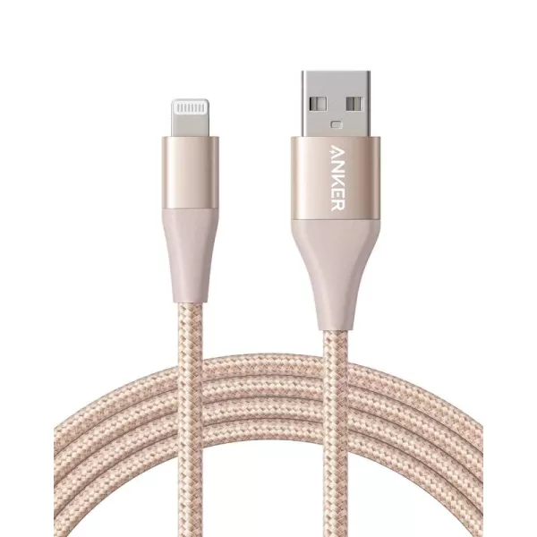 imageAnker Powerline II Lightning Cable 10ft  3m MFi Certified for Flawless Compatibility with iPhone XsXS MaxXRiPhone X  88 Plus  77 Plus  66 Plus  5  5S and MoreGold