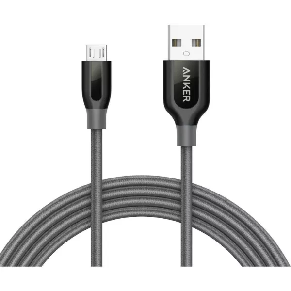 imageAnker Powerline Micro USB 6ft The Premium Durable Cable Double Braided Nylon for Samsung Nexus LG Motorola Android Smartphones and More GrayGray