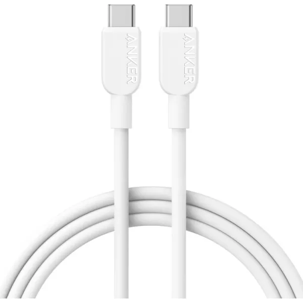 imageAnker USB C Cable 310 USB C to USB C Cable 6 ft 60W3A USB C Charger Cable Fast Charge for iPhone 1515Pro MaxSamsung Galaxy S23 iPad Pro 2021 iPad Mini 6 iPad Air 4 MacBook Pro 2020White