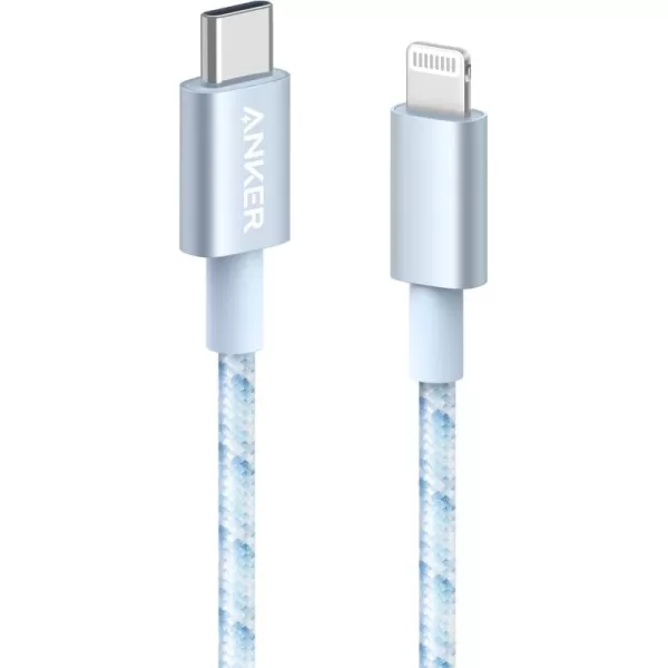 imageAnker iPhone Fast Charging Cable  6ft Nylon USBC to Lightning Cord MFi Certified for iPhone 131211X8 AirPods Pro Durable for Daily Use Ideal for TravelBlue