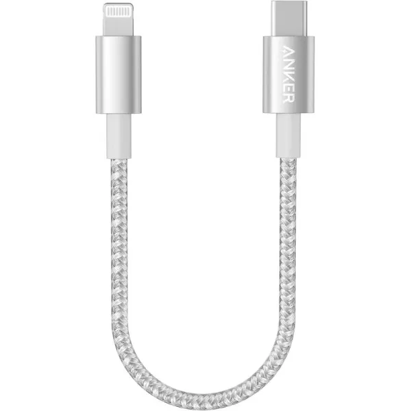 imageAnker iPhone Fast Charging Cable  6ft Nylon USBC to Lightning Cord MFi Certified for iPhone 131211X8 AirPods Pro Durable for Daily Use Ideal for TravelSilver