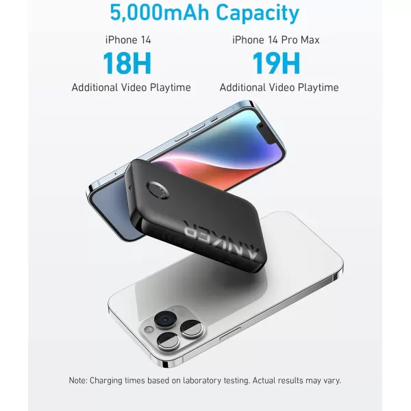 imageAnker 321 MagGo Battery PowerCore Magnetic 5K 5000mAh Magnetic Wireless Portable Charger Compatible with iPhone 1515 Plus15 Pro15 Pro Max iPhone 141312 SeriesPurpleBlack