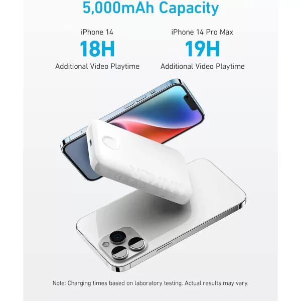 imageAnker 321 MagGo Battery PowerCore Magnetic 5K 5000mAh Magnetic Wireless Portable Charger Compatible with iPhone 1515 Plus15 Pro15 Pro Max iPhone 141312 SeriesPurpleWhite