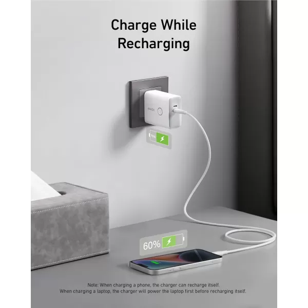 imageAnker 521 Power Bank 45W Wall Charger with 5000mAh 20W Portable Charger DualPort USBC for iPhone 15 Series iPhone 1413 Series iPad Pro AirPods Apple Watch Samsung Galaxy and MoreAurora White