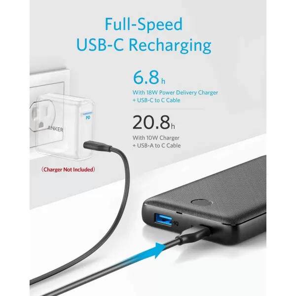 imageAnker Portable Charger USBC Power Bank 20000mAh with 20W Power Delivery 525 Power Bank PowerCore Essential 20K PD for iPhone 1515 Pro 15 Pro Max1414 Pro Samsung iPad Pro and MoreCharger