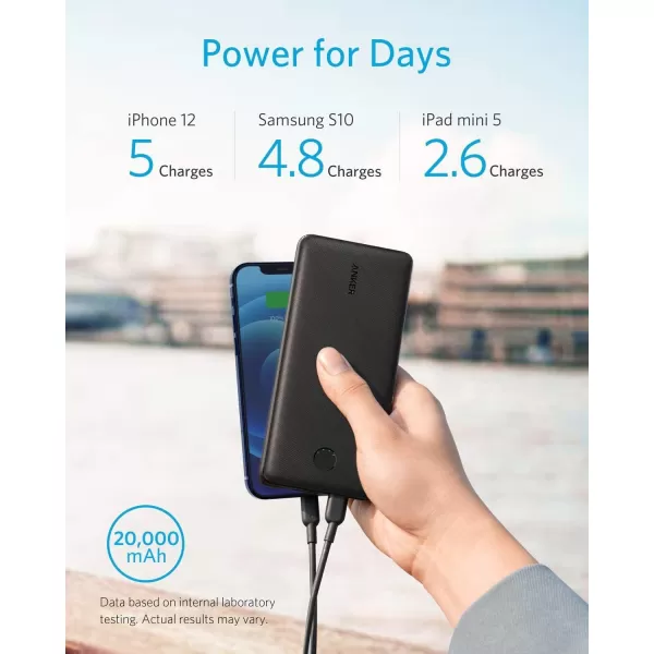 imageAnker Portable Charger USBC Power Bank 20000mAh with 20W Power Delivery 525 Power Bank PowerCore Essential 20K PD for iPhone 1515 Pro 15 Pro Max1414 Pro Samsung iPad Pro and MoreCharger