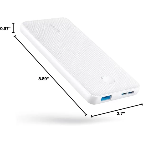 imageAnker Power Bank PowerCore 10K Compact TravelReady 10000mAh Battery Pack with PowerIQ Charging Technology 5V3A HighSpeed Charging USBC In and Out for iPhone iPad Samsung Pixel and MoreUSBC Input OnlyWhite