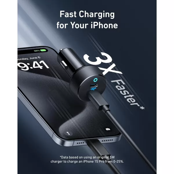 imageAnker USB C Car Charger 40W 2Port PowerIQ 30 Type C Adapter iPhone 16 Car Charger PowerDrive III Duo with Power Delivery for iPhone 16151413