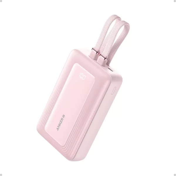 imageAnker Zolo Power Bank 20000mAh 30W Max Fast Portable Charger with Builtin USBC and MFi Certified Lightning Cables 1 USBC 1 USBA Battery Pack for iPhone 1615 Series MacBook GalaxyPink