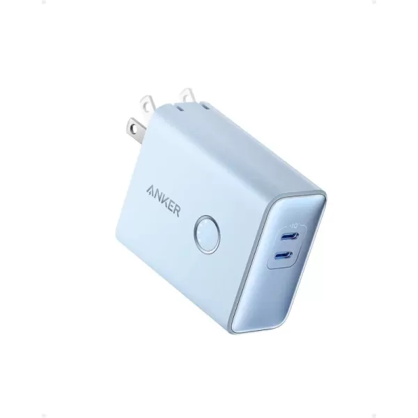 imageAnker 521 Power Bank 45W Wall Charger with 5000mAh 20W Portable Charger DualPort USBC for iPhone 15 Series iPhone 1413 Series iPad Pro AirPods Apple Watch Samsung Galaxy and MoreMisty Blue