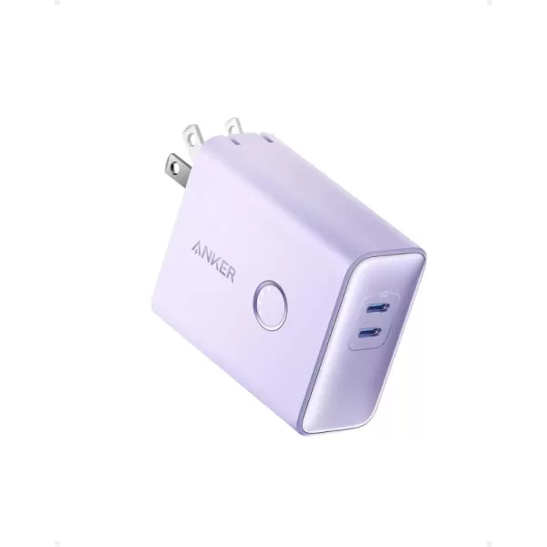 imageAnker 521 Power Bank 45W Wall Charger with 5000mAh 20W Portable Charger DualPort USBC for iPhone 15 Series iPhone 1413 Series iPad Pro AirPods Apple Watch Samsung Galaxy and MorePurple