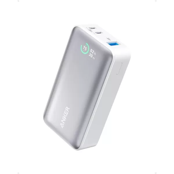 imageAnker Nano Power Bank 10000mAh Portable Charger with Builtin USBC Cable 30W Recharging 30W Max Output with 1 USBC 1 USBA for iPhone 1615 Series MacBook Galaxy AirPods and Morewithout cable White