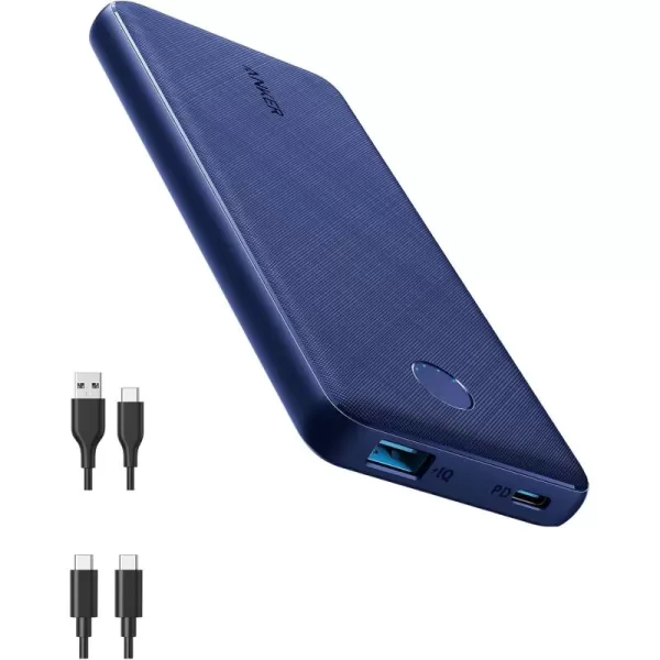 imageAnker Portable Charger USBC PortableCharger 10000mAh with 20W Power Delivery 523 Power Bank PowerCore Slim 10K PD for iPhone 141312 Series S10 Pixel 4 and More BlackBlue