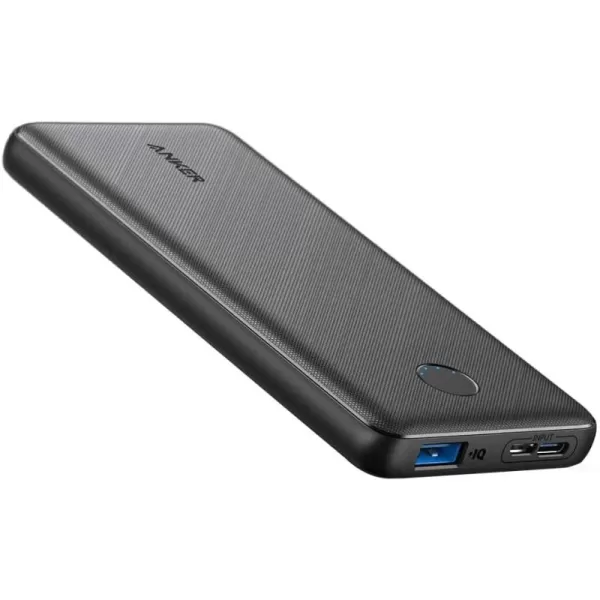 imageAnker Power Bank PowerCore 10K Compact TravelReady 10000mAh Battery Pack with PowerIQ Charging Technology 5V3A HighSpeed Charging USBC In and Out for iPhone iPad Samsung Pixel and MoreUSBC Input OnlyBlack