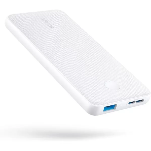 imageAnker Power Bank PowerCore 10K Compact TravelReady 10000mAh Battery Pack with PowerIQ Charging Technology 5V3A HighSpeed Charging USBC In and Out for iPhone iPad Samsung Pixel and MoreUSBC Input OnlyWhite