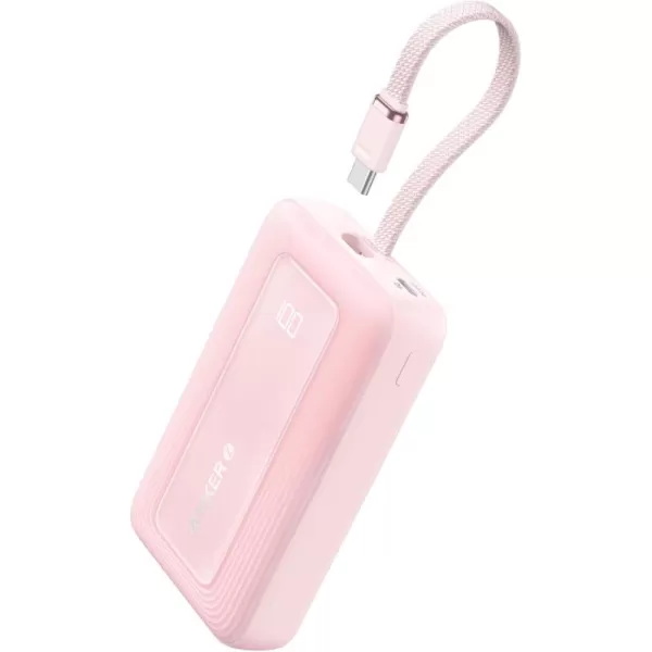 imageAnker Zolo Power Bank 20000mAh 30W HighSpeed Portable Charger with Builtin USBC Cable 1 USBC 1 USBA Battery Pack for iPhone 161515 Pro15 Pro Max15 Plus MacBook Galaxy and MorePink