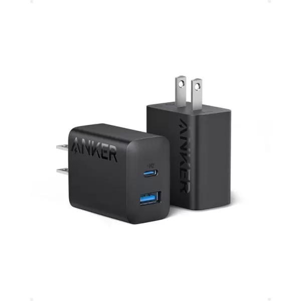 imageAnker iPhone 16 Charger Anker USB C Charger Block 2Pack 20W Fast Wall Charger for 1616 ProPro MaxiPad Pro and More with 2 Pack 5 ft USBC CableBlack