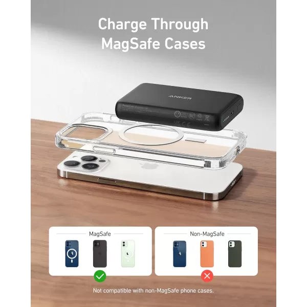 imageAnker 521 Magnetic Battery PowerCore Magnetic 5K 5000 mAh Magnetic Wireless Portable Charger with USBC Cable for iPhone 13 13 Pro 13 Pro Max 13 Mini 12 12 Pro 12 Pro Max 12 Mini Black